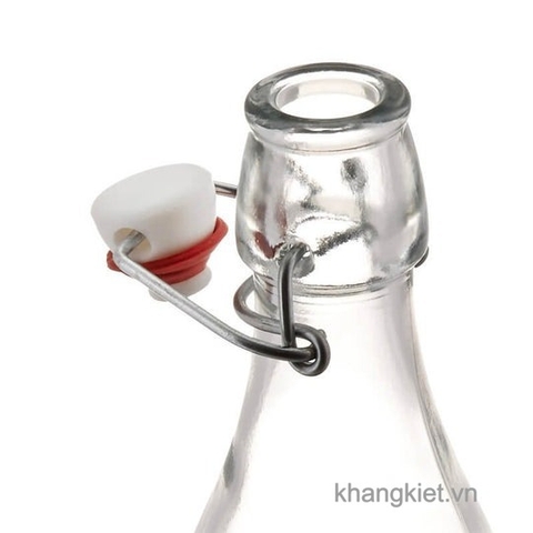 Chai thủy tinh tròn nắp cài kín hơi Giara 500ml, 1 Lít