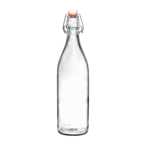 Chai thủy tinh tròn nắp cài kín hơi Giara 500ml, 1 Lít