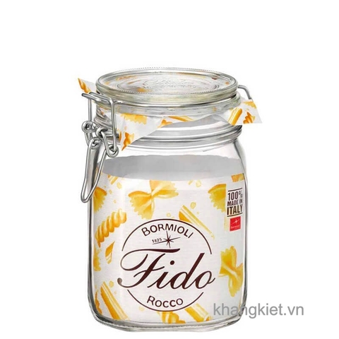 Hũ thủy tinh nắp cài kín hơi Fido 1L – Bormioli Rocco (Made in Italy)