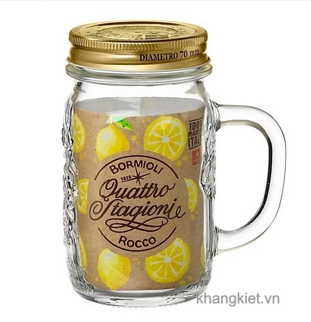 Ly thủy tinh nắp thiếc tay cầm Quattro 415ml – Bormioli Rocco