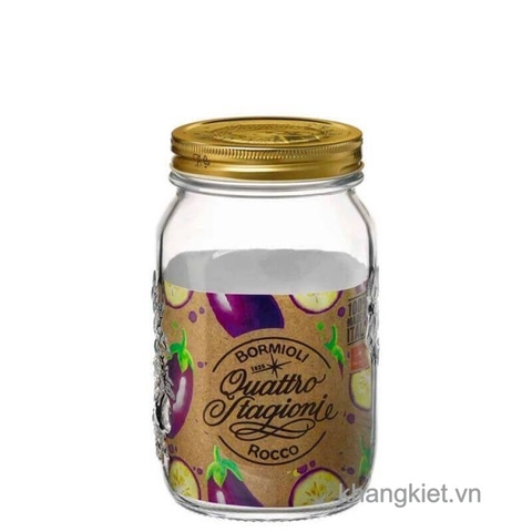 Hũ thủy tinh nắp thiếc Quattro 1L – Bormioli Rocco
