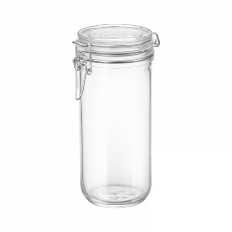 Hũ Thủy Tinh Nắp Cài Fido Thân Tròn Cao 1000ml