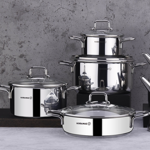 Bộ nồi xửng hấp Inox 316 (18/10) Korkmaz Perla 20cm -A1521