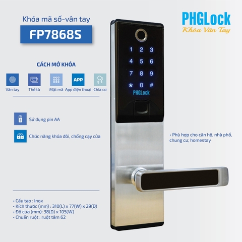 Khóa vân tay PHGLock FP7868 / APP
