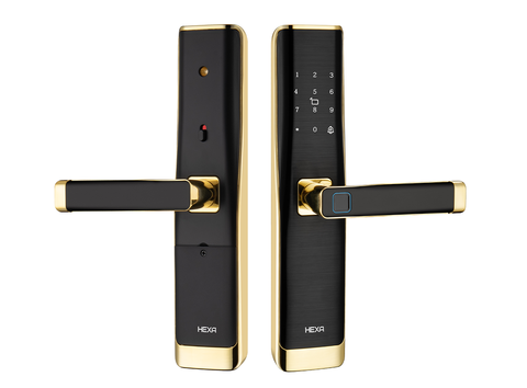 Khóa cửa gỗ Hexa L100 24K