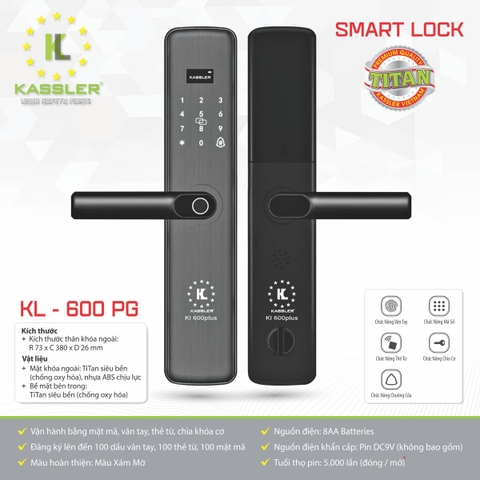 Khóa cửa gỗ Kassler KL-600 PG