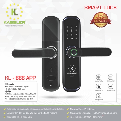 Khóa cửa gỗ Kassler KL-666-APP