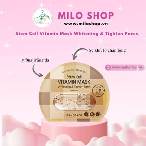 Mặt nạ Banobagi Stem Cell Vitamin Whitening & Tighten Pores - 30g (Hàn Quốc)- mẫu mới