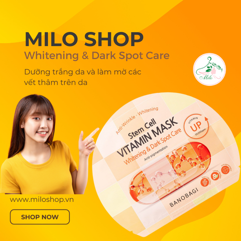 Mặt nạ Banobagi Stem Cell Vitamin Whitening & Dark Spot Care- 30g (Hàn Quốc)- mẫu mới