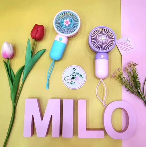 Quạt cầm tay mix charm bông hoa Handheld Fan - Mini fan