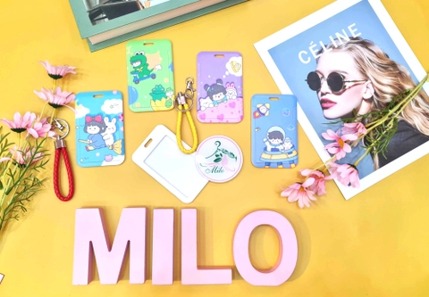 Thẻ tên hoạt hình cute nhiều màu có móc khóa