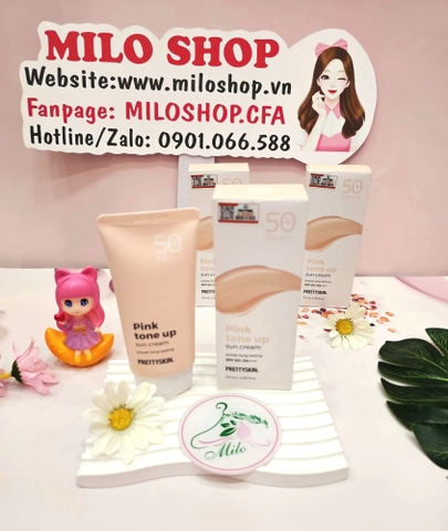Kem chống nắng Pretty Skin Pink Tone Up Sun Cream SPF50+PA++++  - 70ml (hồng)