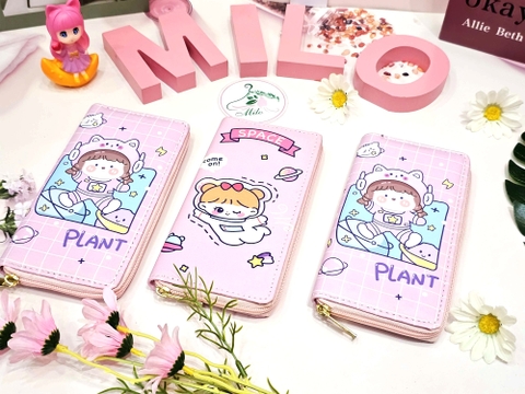 Ví dài cầm tay hoạt hình cute nhiều màu