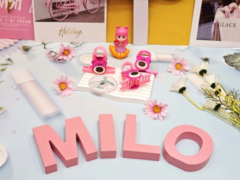 Kẹp tóc sticker 3D gấu dâu Lotso (hồng)