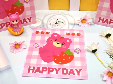 Túi xách vuông Happy day gấu dâu Lotso