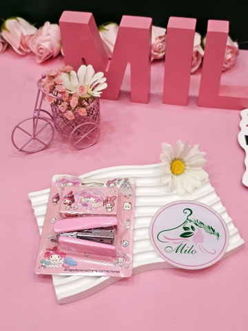 Dụng cụ bấm ghim giấy mini họa tiết hoạt hình cute nhiều màu (1 bấm ghim + 1 hộp ghim )