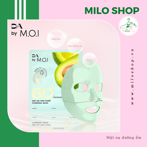 Mặt nạ bơ tinh khiết Hydrogel Da By M.O.I dưỡng ẩm - 38g (màu xanh)