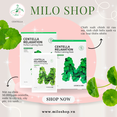 Mặt nạ rau má LOOKS & MEII Centella Relaxation Perfect Calming Mask - 30g (Hàn Quốc)