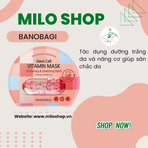 Mặt nạ Banobagi Stem Cell Vitamin Whitening & Stretching Patch - 30g (Hàn Quốc)- mẫu mới