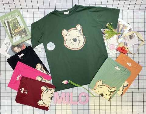 Áo thun cotton hình gấu cute mix màu