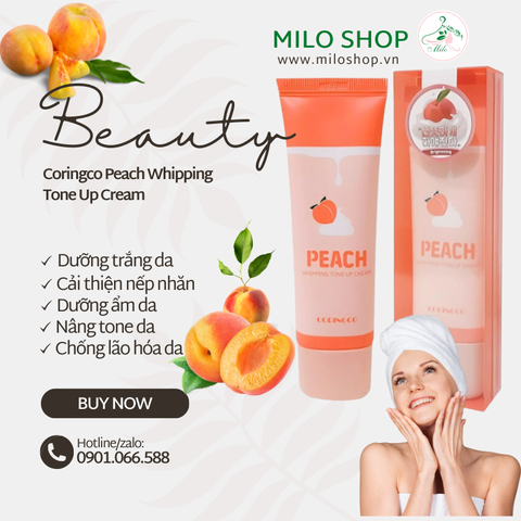 Kem dưỡng trắng da Coringco Peach Whipping Tone Up Cream - 50ml  (Hàn Quốc)