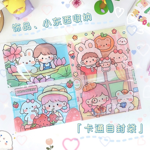 Túi zip ngang Lolo PVC nhiều mẫu (17cm x 12cm)