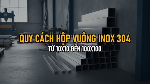 Bảng Quy Cách Hộp Vuông Inox 304 Phổ Biến 2026: Từ 10x10 Đến 100x100