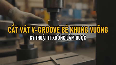 Cắt Vát V-Groove Bẻ Khung Vuông Từ Hộp Inox — Kỹ Thuật Ít Xưởng Làm Được