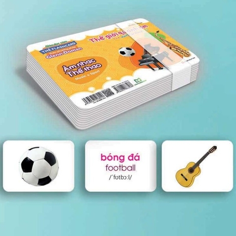 Giáo Dục Sớm - Thẻ Flashcard Theo Phương Pháp Glenn Doman Thế Giới Quanh Em - The World Around You - Âm Nhạc - Thể Thao - Music & Sport