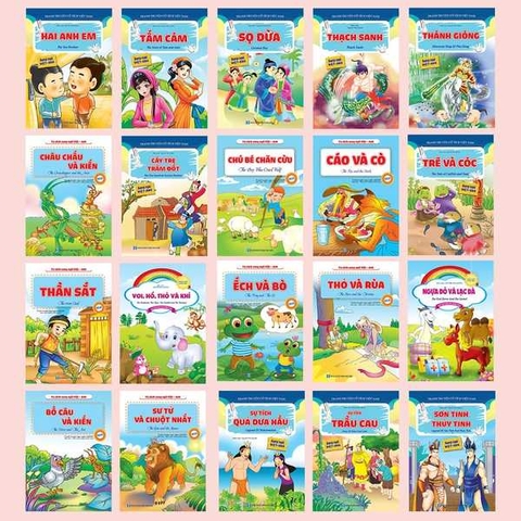 Truyện Tranh Dành Cho Trẻ Mầm Non Song Ngữ Việt Anh (Cổ Tích, Ngụ Ngôn) Bộ 20 Cuốn
