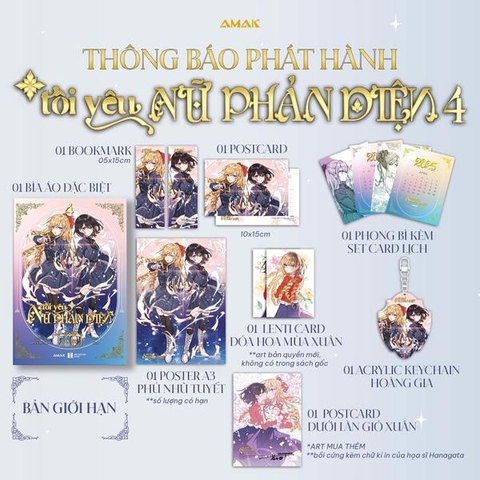 Tôi Yêu Nữ Phản Diện Tập 4 (Light Novel) - Bản Giới Hạn (Tặng 1 Set Postcard Lịch, 1 Lenti Card, 1 Postcard + Tranh Chữ Kí, 1 Acrylic Keychain)