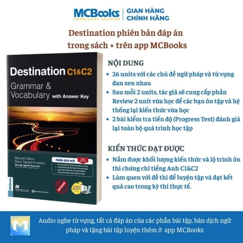 Sách - Trọn Bộ Giáo Trình Destination Grammar & Vocabulary B1, B2, C1&C2 phân loại Lẻ/combo PB 2025 - Combo B1&B2 kèm đáp
