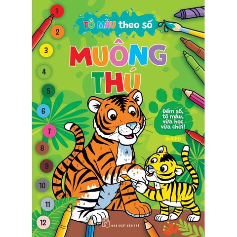 Tô Màu Theo Số - Muông Thú - Đếm Số, Tô Màu, Vừa Học Vừa Chơi