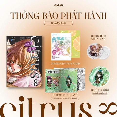 Citrus - Tập 8 - Bản Đặc Biệt (Tặng 1 Leafletm, 1 Lót Ly, 1 Huy Hiệu)