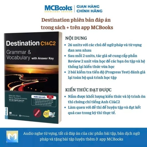 Sách - Trọn Bộ Giáo Trình Destination Grammar & Vocabulary B1, B2, C1&C2 phân loại Lẻ/combo PB 2025 - C1&C2 kèm đáp án