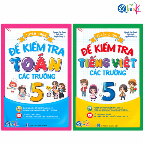 Combo 2 cuốn: Tuyển Chọn Đề Kiểm Tra Toán Và Tiếng Việt Lớp 5 Các Trường