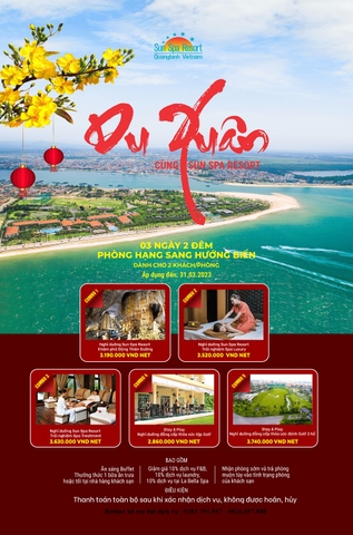 Chương trình Khuyến Mãi Sun Spa Resort Quảng Bình - Xuân An Khang, Tết Đông Đầy