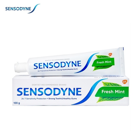 Kem đánh răng Sensodyne Fresh Mint, bạc hà the mát-giúp bảo vệ răng ê buốt (160g)