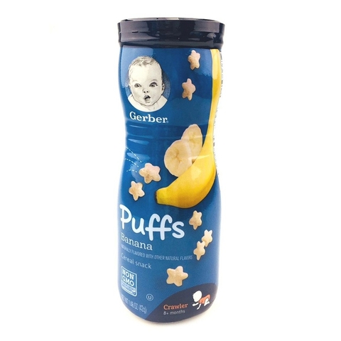 Bánh ăn dặm Gerber Puffs vị Chuối, lọ (42g),