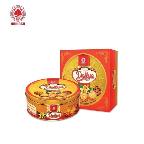 Bánh quy Dollya, butter cookies-Hải Hà, hộp thiếc (300g).