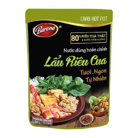Nước dùng hoàn chỉnh lẩu riêu cua-Barona, gói (230g).