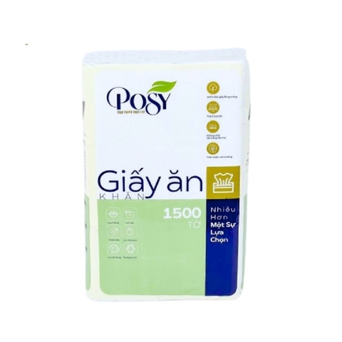 Giấy khăn ăn Posy (100*180mm/1500tờ, 2lớp),