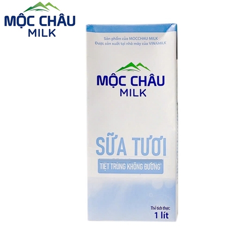 Sữa tươi tiệt trùng Mộc Châu, không đường (1lít),