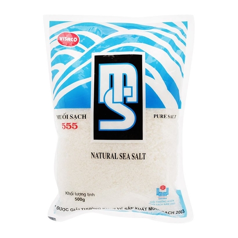 Muối ăn sạch 555 (hạt)-Visaco, túi (500g).
