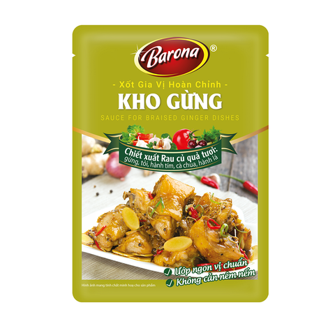 Xốt gia vị hoàn chỉnh kho gừng-Barona, gói (80g).