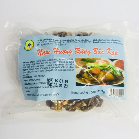 Nấm Hương Rừng-Bắc Kạn, túi (50g)