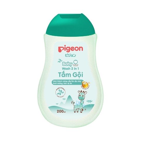 Sữa tắm gội Baby Wash 2in1 Pigeon, chiết xuất hoa Jojoba (200ml),