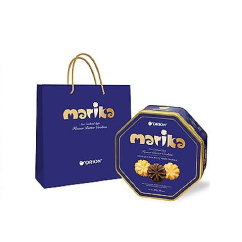 Bánh quy hoa bơ tự nhiên Marika-Orion, hộp sắt (252g),
