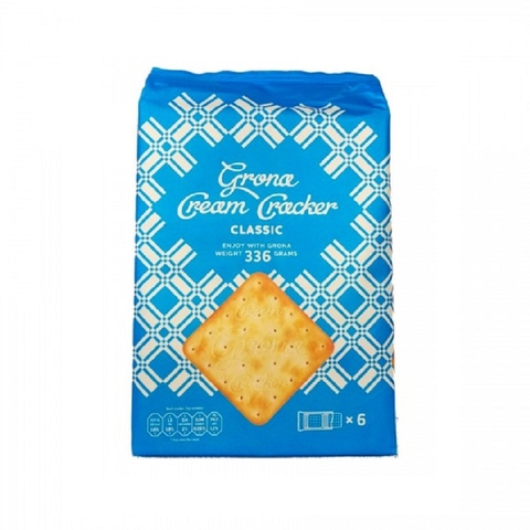 Bánh quy Grona Cream Cracker Classic, bánh năng lượng thấp-Ukraine, gói (336g),