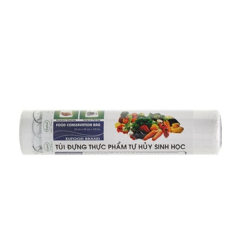 Túi đựng thực phẩm tự huỷ sinh học Eufood Brand (20*30cm*100túi).